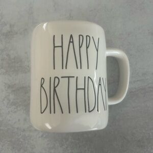 Rae Dunn Cream 'Happy Birthday' Mug